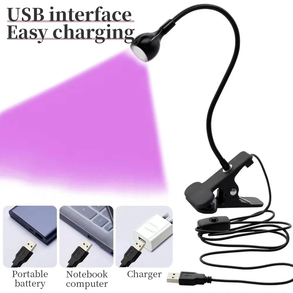 휴대용 DIY 네일 드라이어 LED UV 램프, 클립 온 유연한 데스크탑 미니 USB 네일 램프, 건조 젤 네일 광택제 네일 살롱 도구