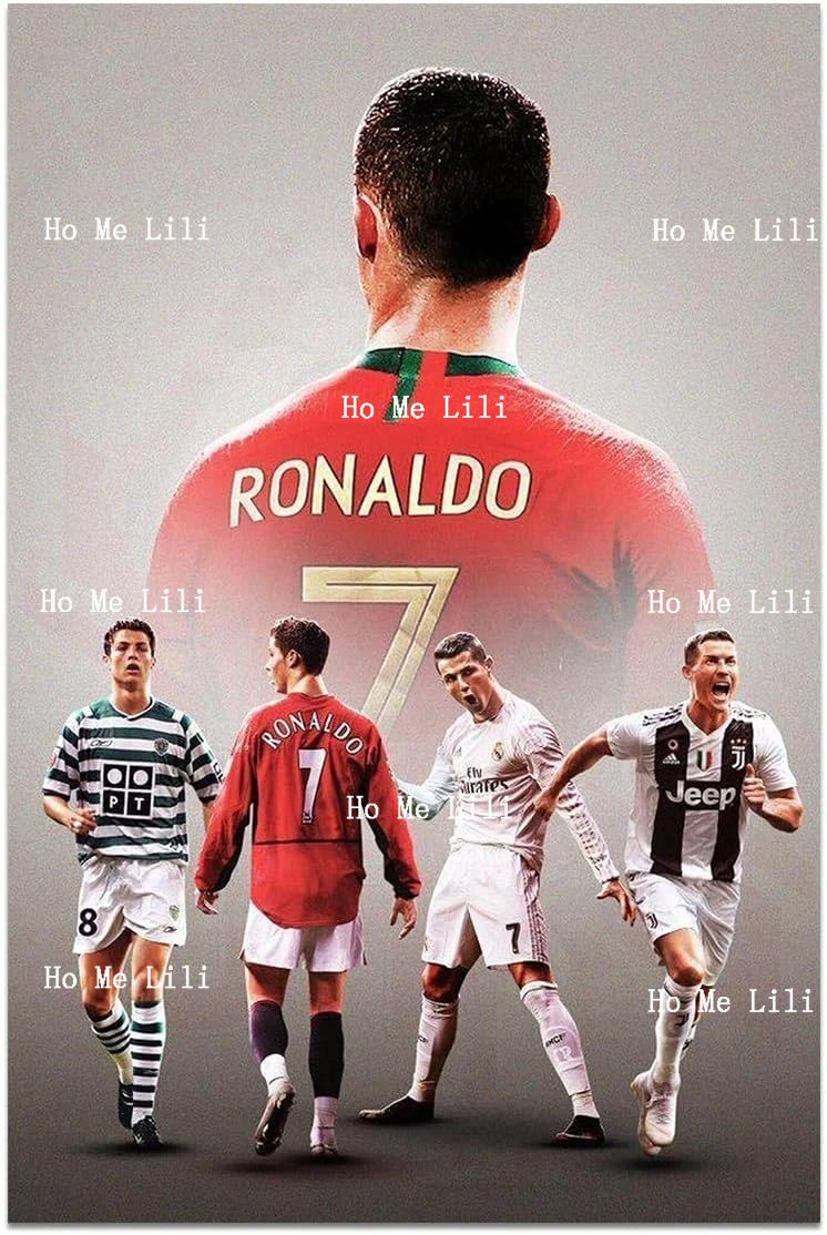 Cristiano Ronaldo Poster Inspirational Soccer Poster Star Canvas Wall Art Poster For Gym Office Home Decoration Gift