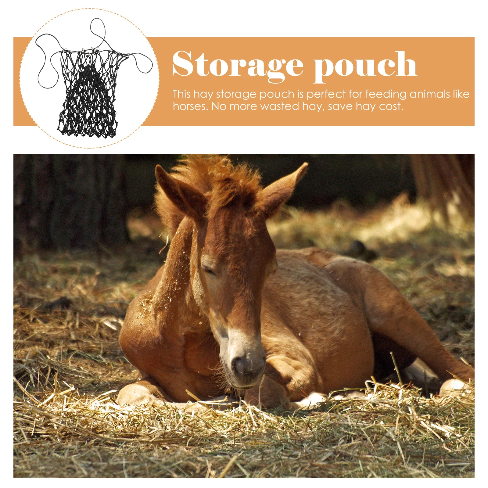كيس تخزين القش المحمول لتغذية الحصان، قماش شبكي عالي القوة، حقيبة تغذية معلقة، شبكة تغذية متينة