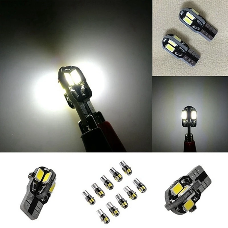 Car Interior Wedge Light Bulb Width Light License Plate Light Parking Light Automatic Signal Light T10 5630 8SMD 6000K