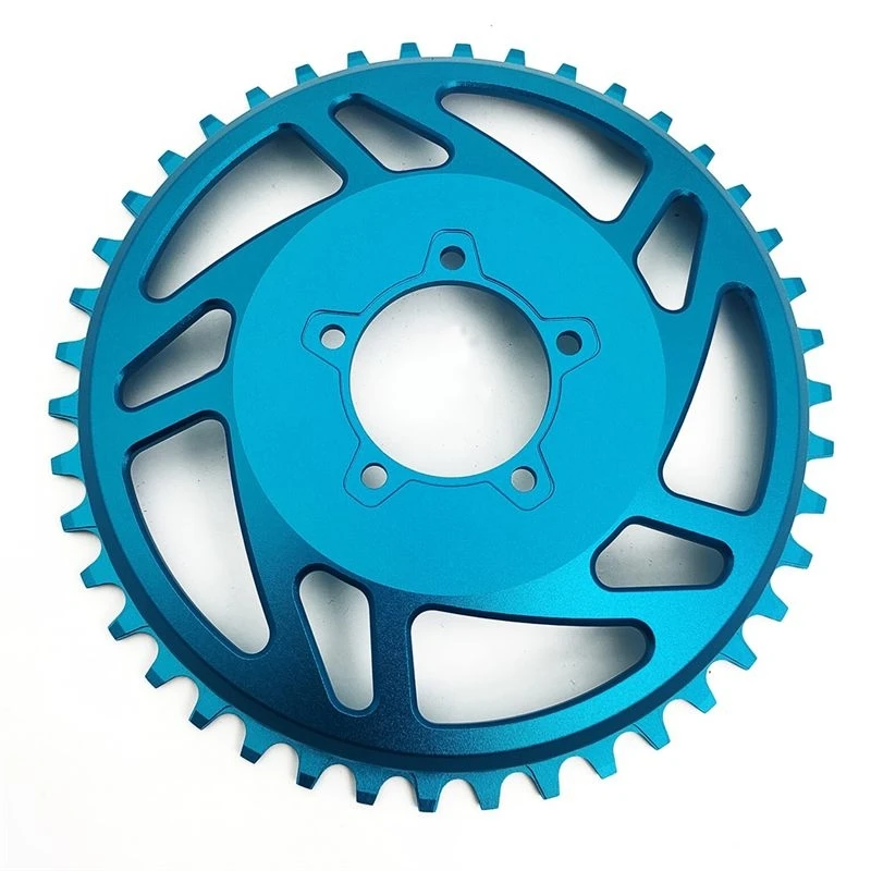 CGDS-Aluminum Alloy Chain Link 42T Chain Ring For Electric Bicycle Offset Correction For BAFANG BBSHD E-Bike Accessories Blue