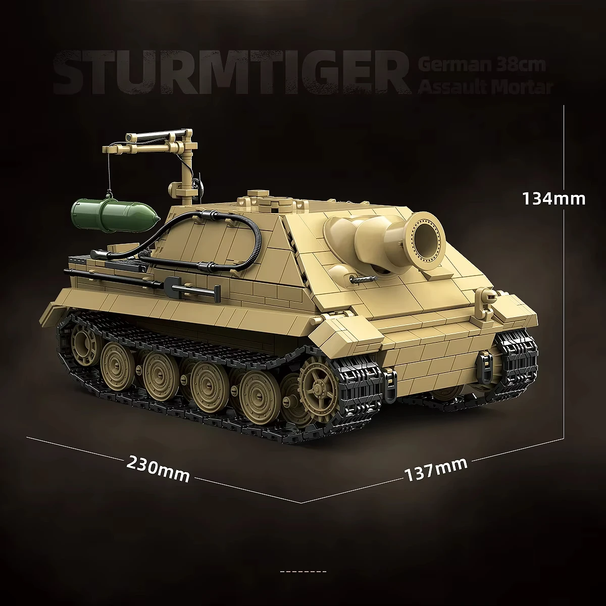 Military WW2 Sturmtiger Tank Building Blocks Kit Scene Of Military Weapons Bricks Model Assembly Desk Decoration Toy Kids Gifts