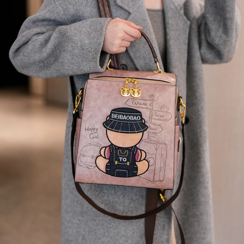 

Fashionable Large Capacity shoulder Bag Bear print design backpack for women Женская сумка Trendy Casual Backpack Women's purse