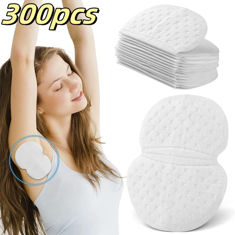 10/300Pcs Disposable Underarm Armpit Sweat Pads Sweat-absorbing Patch Summer Deodorants Non-woven Pads Breathable Ultra-thin