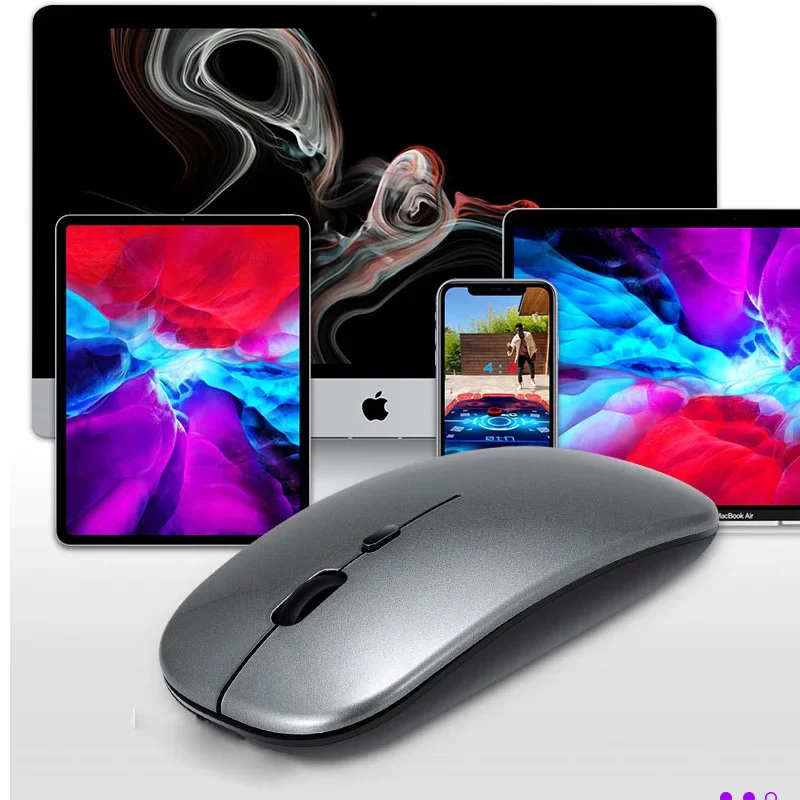 Mouse Ultra Fino Sem Fio para Laptop, 2.4GHz, Bluetooth 5.0, Versão Bateria, Tablet, Computador, AAA