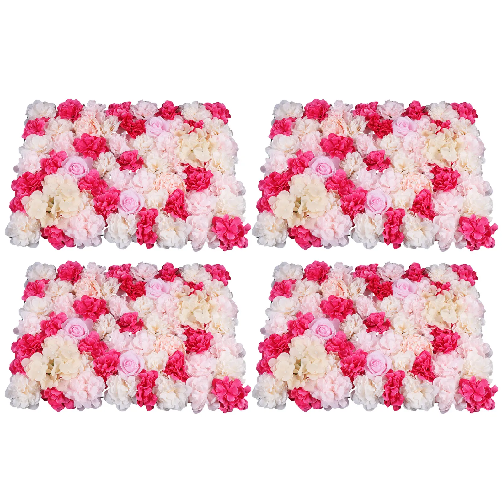 4Pcs Artificial Silk Flower Wall Panel Wedding Photography Venue