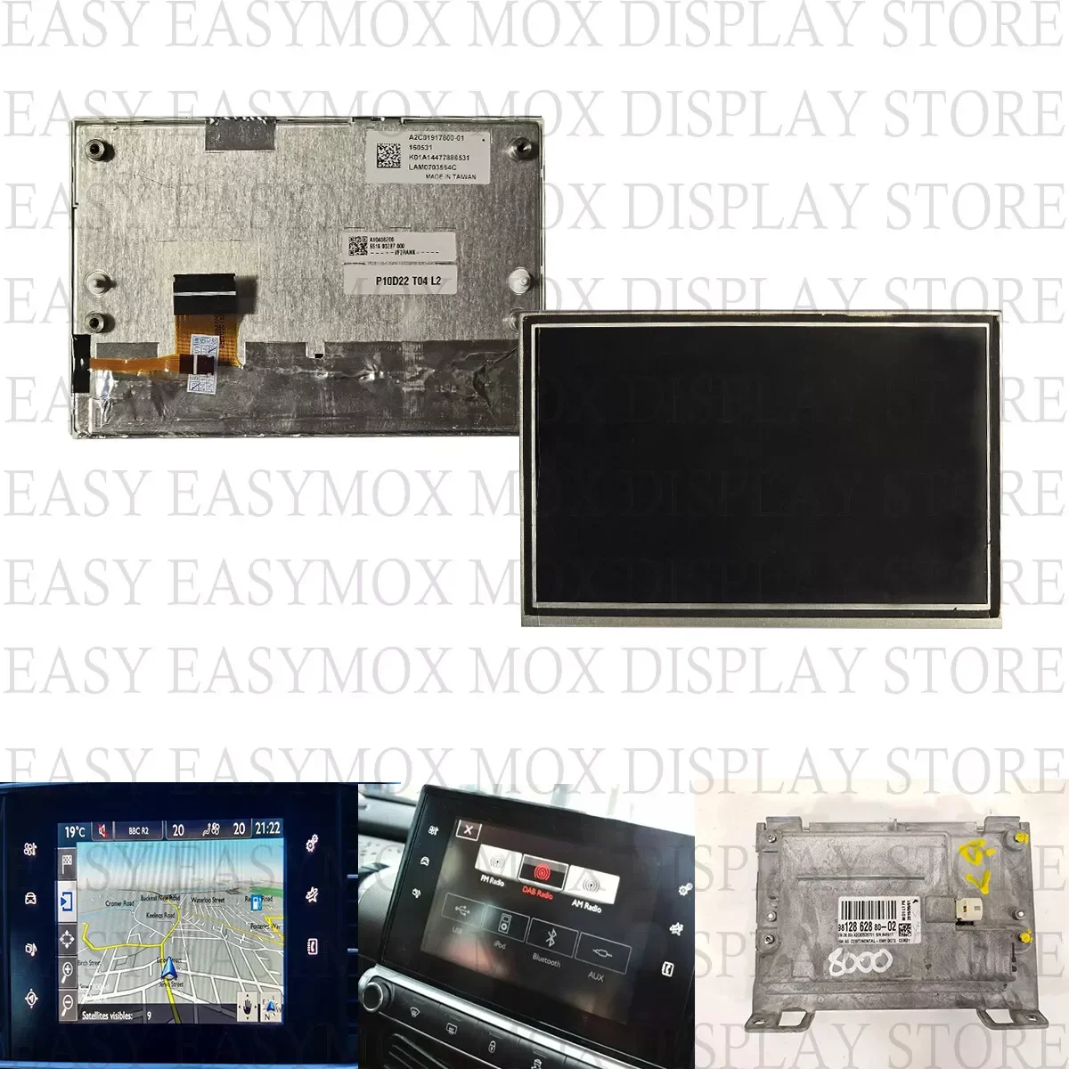 

7" LCD Display For Peugeot 208 308 408 2012-2018 Navigation Screen Repair LAM0703554D LAM0703554C