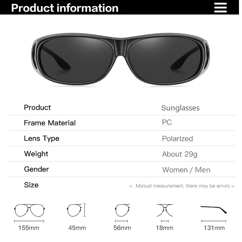 تناسب أكثر من التفاف النظارات الشمسية الرجال النساء المضادة للوهج عدسات مستقطبة 100% UV400 حماية القيادة الرياضة HD نظارات للرؤية الليلية