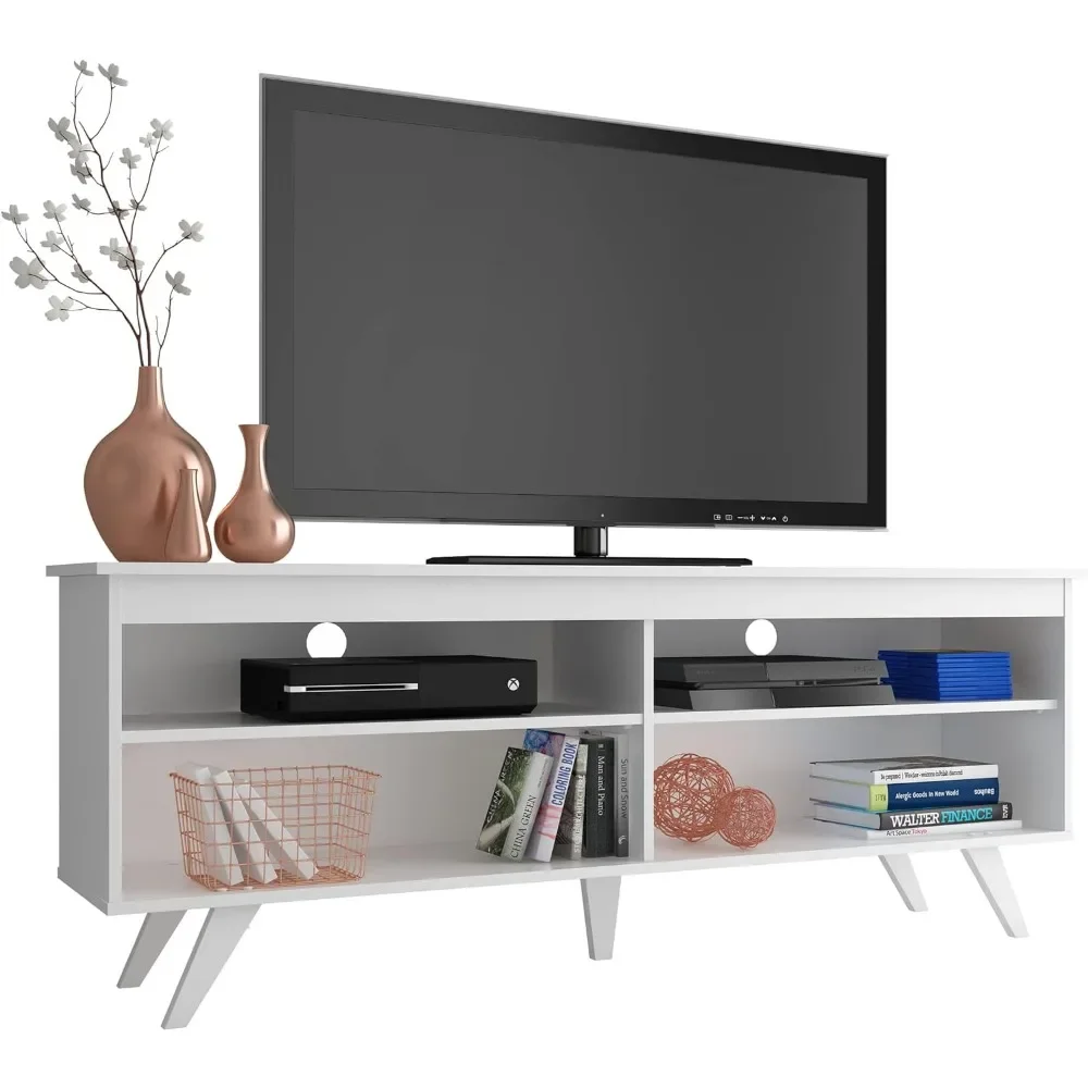 

Modern wooden living room TV cabinet, capable of holding a maximum 55 inch TV, 53.54 x 14.96 x 22.83 inches, Grey