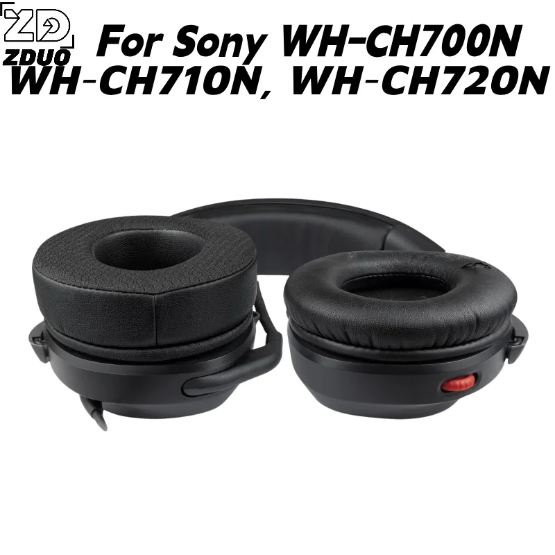 For Sony WH-CH700N WH-CH710N WH-CH720N Headsets, Mesh Spliced Protein Leather Ear Cushions, Soft Memory Foam Earmuff Replacement - view 3