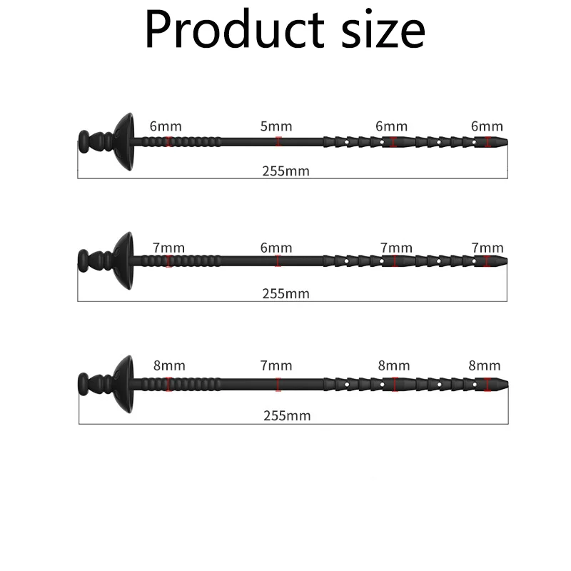 ذكر طويل جوفاء مانع إبرة حقن متعدد الأغراض أنبوب الإحليل سيليكون الحصان العين مجرى البول قضيب مجرى البول موسع الجنس لعب