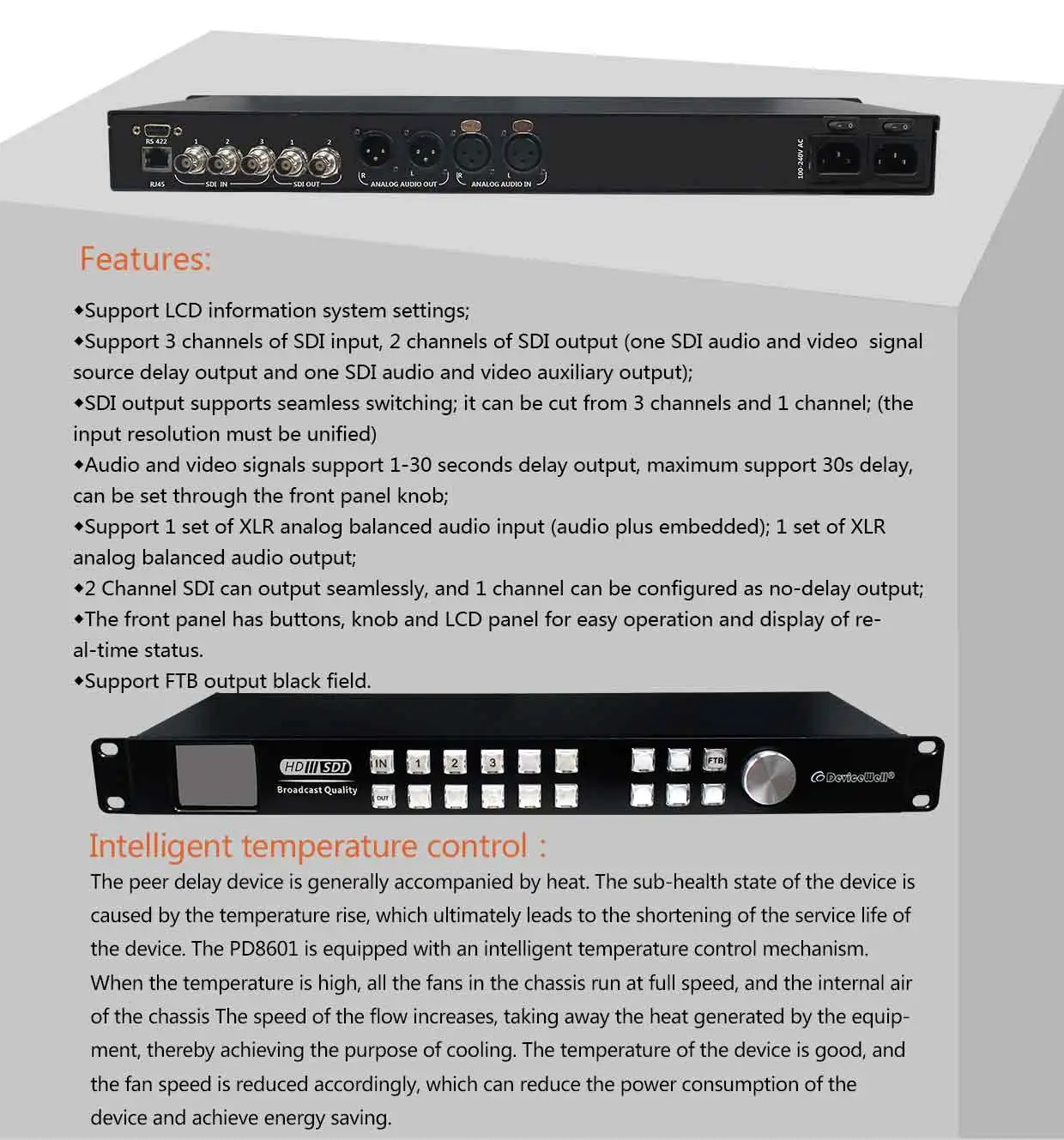 PD8601 30S АУДИО И ВИДЕО ЗАДЕРЖКА