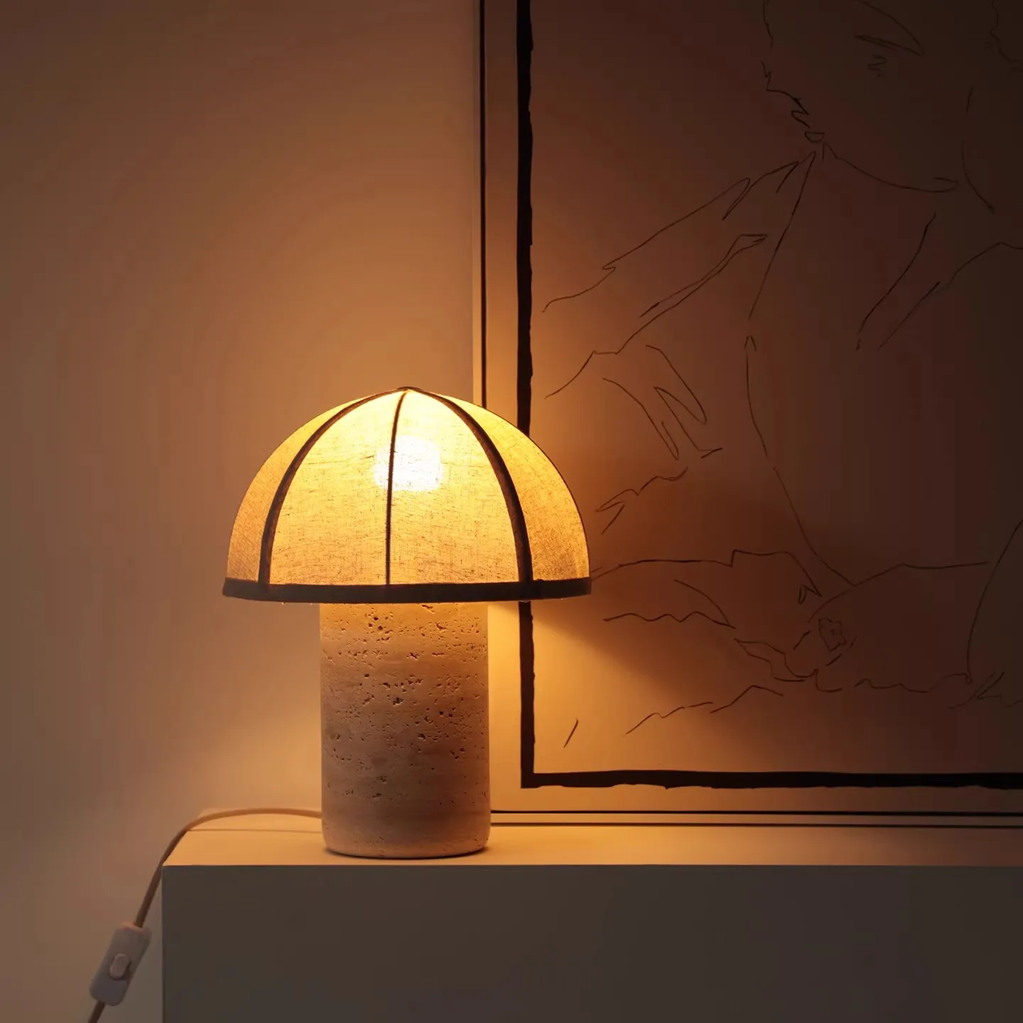 French style Retro Natural Cave Stone Creativity Desktop Small Desk lamp High level Sense Bedroom Head Of Bed Decorative lights