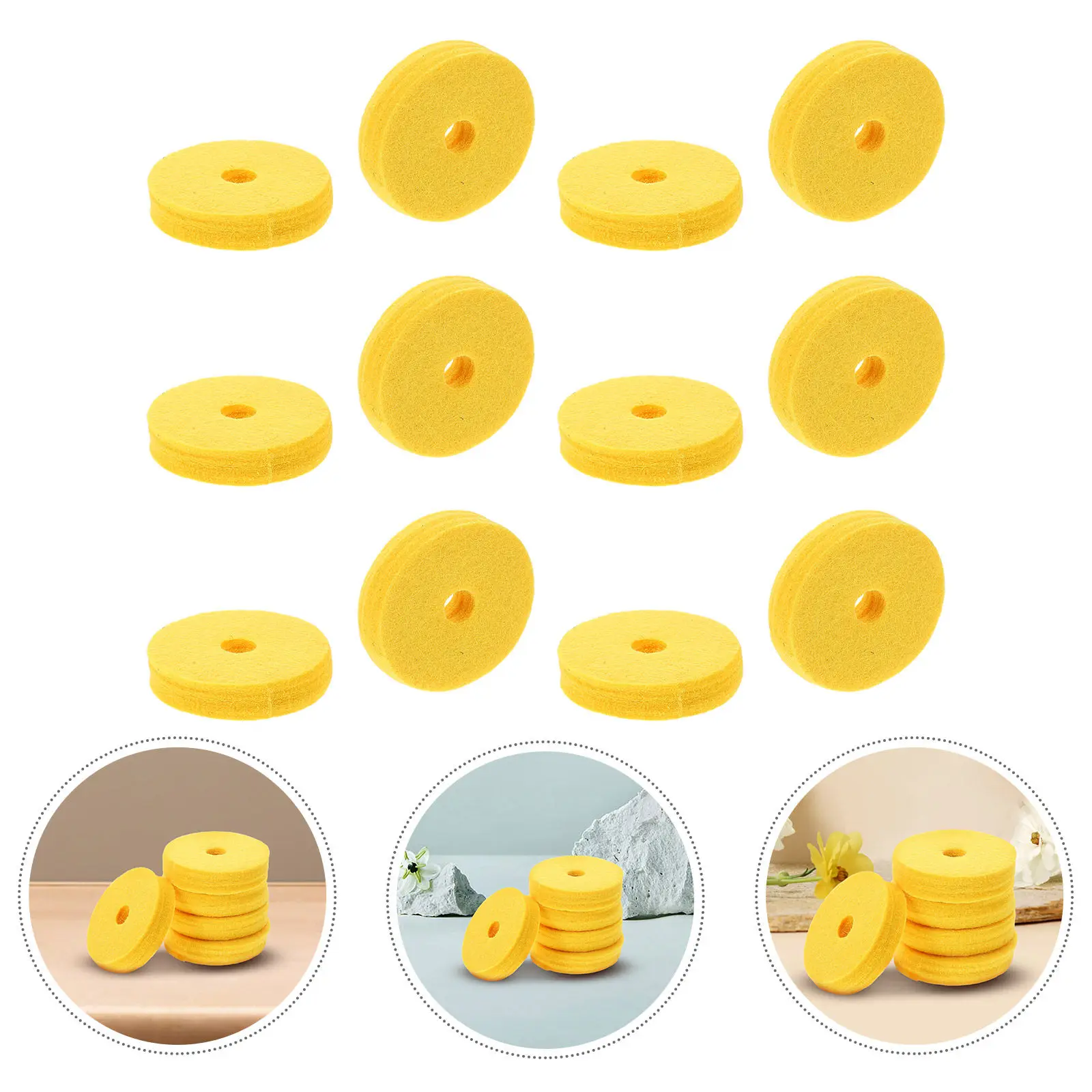 

Набор из 12 желтых войлочных накладок для тарелок, снижающих шум, для барабанов и перкуссии, для выступлений в группе