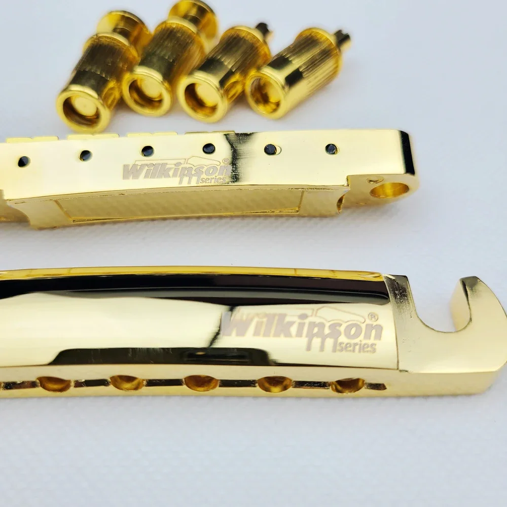 Original Wilkinson Tune-O-Matic Style Lespaul LP SG E-Gitarrenbrücke Chrom Silber Schwarz Gold WOGT1+WOGB2 – Detail 9