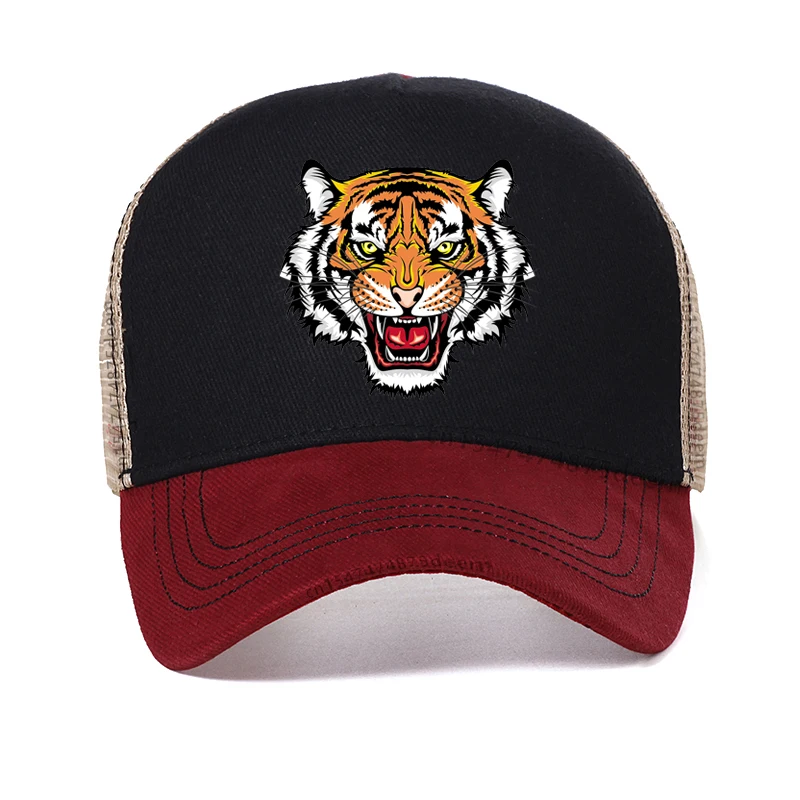 

New Cotton Tiger printing Baseball Cap Men Women Hip Hop Hat Summer Mesh Breathable Trucker Caps Unisex Snapback Hats Gorras