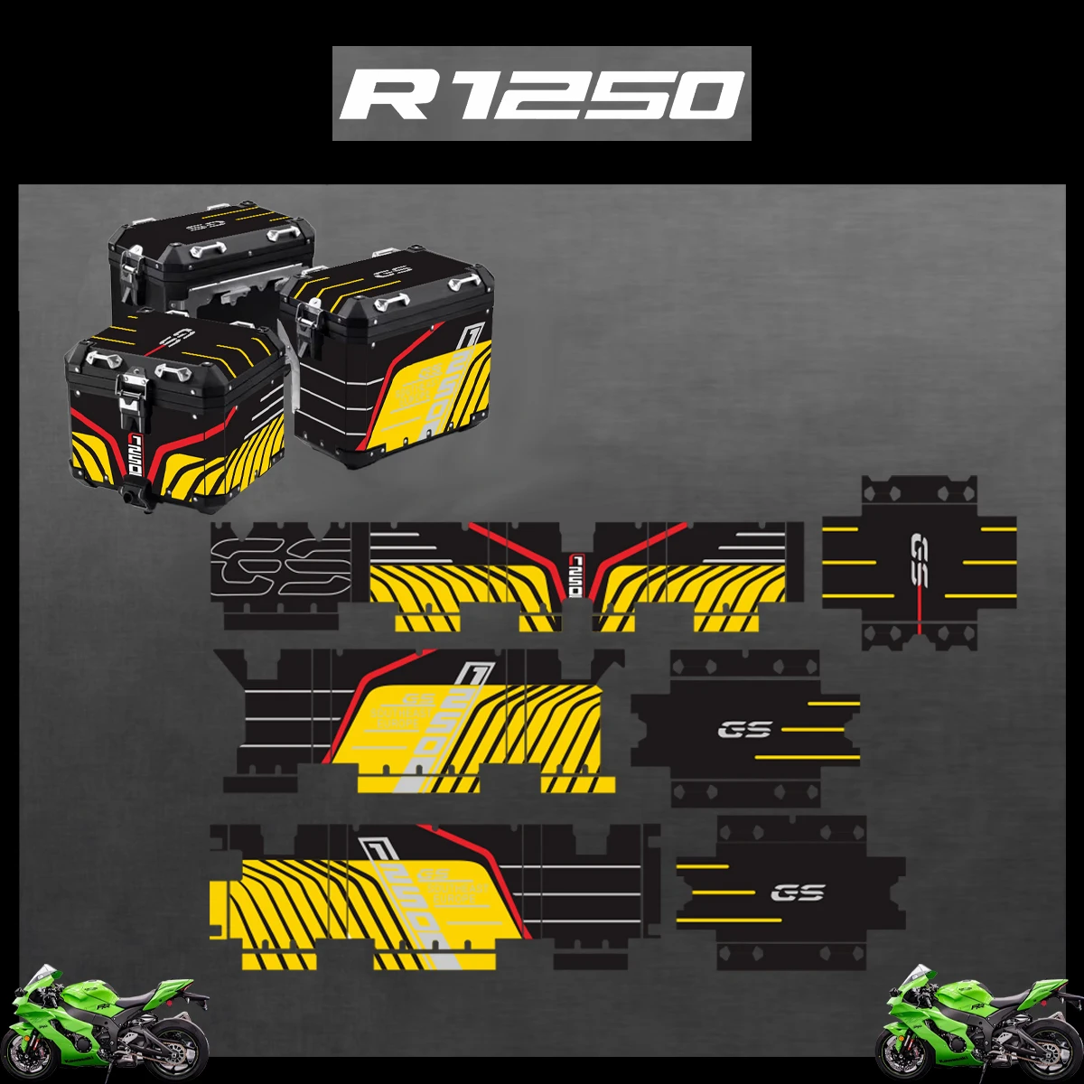 

Для BMW R1250GS R1250 GS R 1250 GS Adventure Светоотражающая наклейка Набор протекторов Декоративная наклейка Алюминиевая коробка