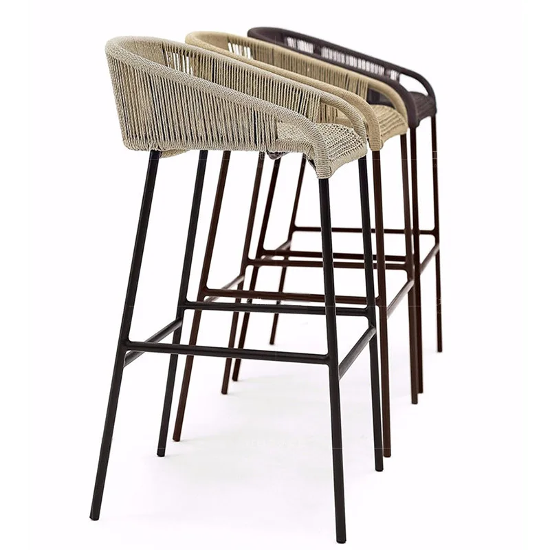 

Customized outdoor bar chair Outdoor high chair Outdoor homestay Courtyard Bar Club Bar stool Leisure rattan chair