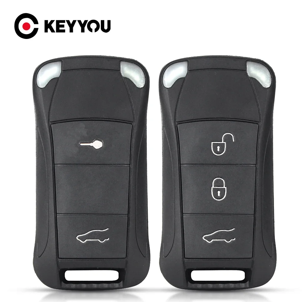 KEYYOU 1PCS NEW For Porsche Cayenne GTS 2004 2005 2006 2007 2008 2009 2010 2011 Shell Flip Folding Car Key Case 2/3 Buttons