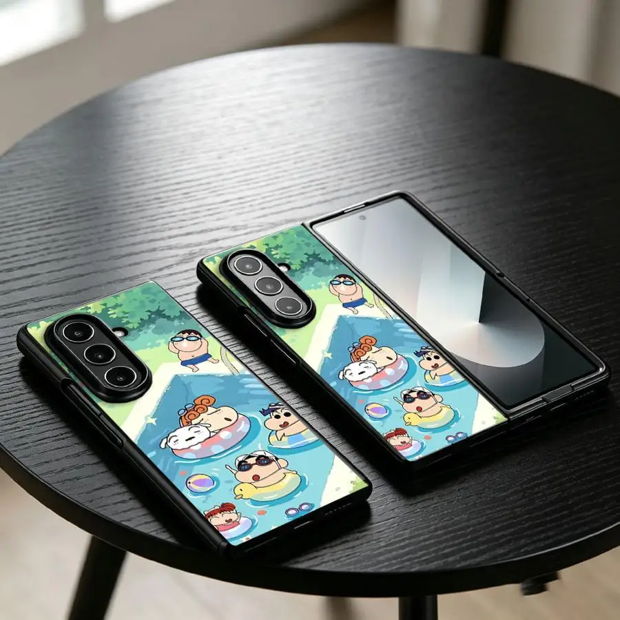 Swimming Pool Shin-Chans Back Phone Cover Case for Samsung Galaxy Z Fold 8 ZFold3 ZFold6 ZFold7 ZFold4 ZFold5 Z Fold 7 6 5 4 3