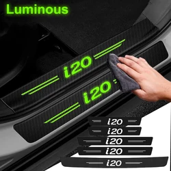 Luminous Car Door Sill Decals for For HYUNDAI I20 Rear Trunk Bumper Protective Stickers Auto Entry Pedal Anti Scuff Scratch Film