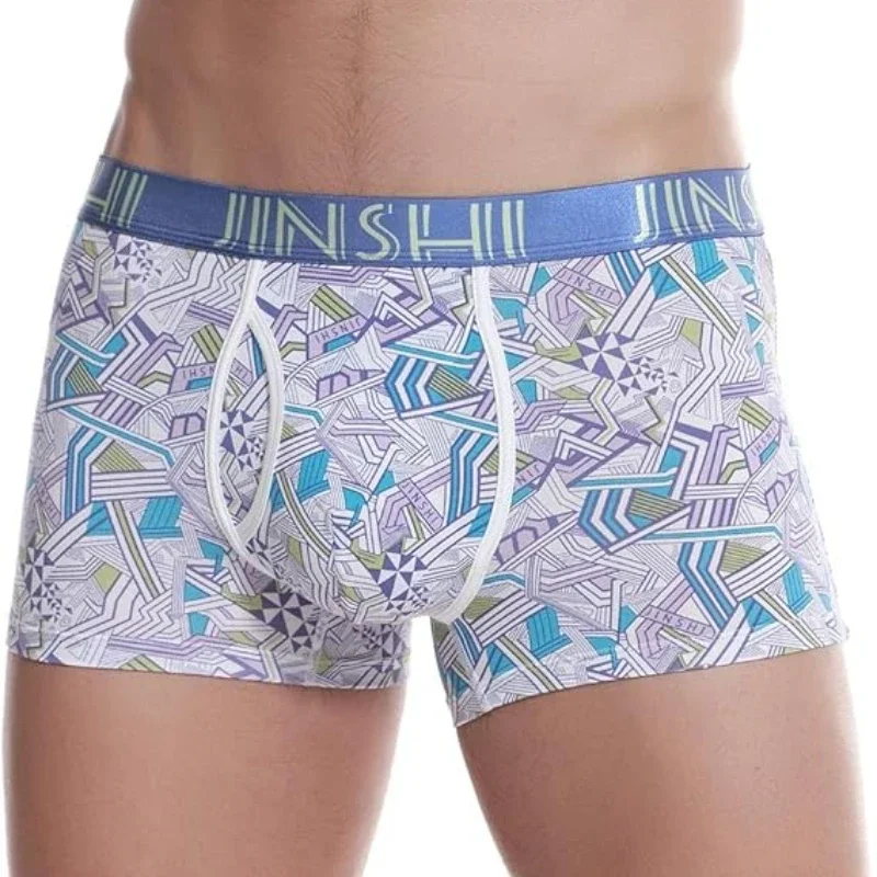 

Jinshi Men’s Comfortable Underwear Short Boxer Briefs Open Fly No Ride Up Underwear Mens Printed Boxer Briefs