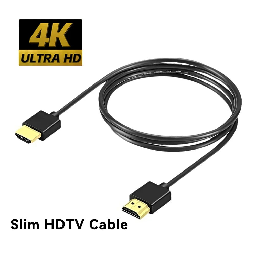 4K Ultra Thin HDMI Cable High Speed Slim HDTV 2.0 OD 3.2mm Audio Video Cable 1m 1.5m 2m 3m 5m for HDTV Laptop Projector