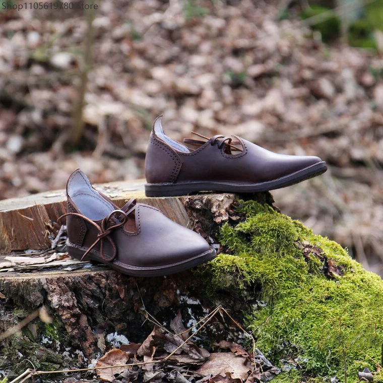 Men 2026 New European Retro Medieval Renaissance Viking Wilderness Cosplay Shoes For Adult Halloween Masquerade Party Costume 3