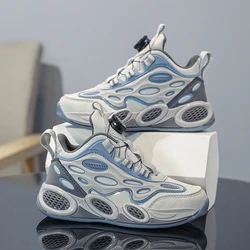 Student sports shoes for kids Boys leather-bound youth running shoes Casual big kids shock-absorbing basketball shoes