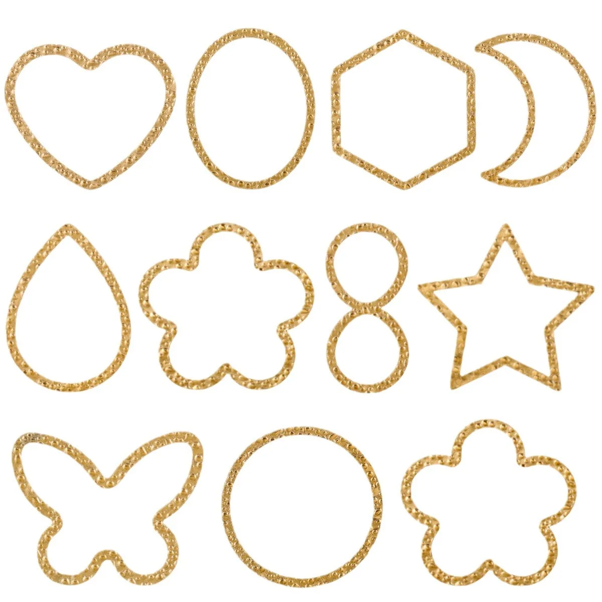 15pcs Embossed Geometric Hollow Heart Oval Moon Flower Star Charms Pendants for DIY Jewelry Making Necklace Connector Findings