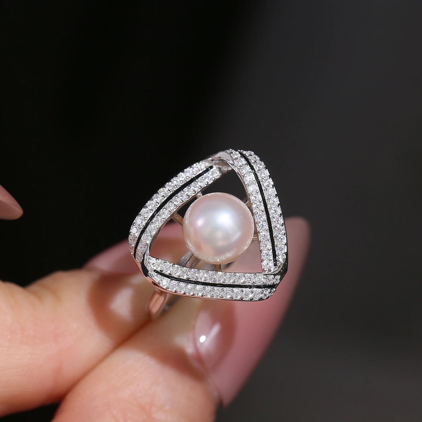 925 Sterling Silver Adjustable Finger Ring Mountings Base Setting Findings Jewelry Mount Accessories for 8-10mm Pearls 3pcs/lot