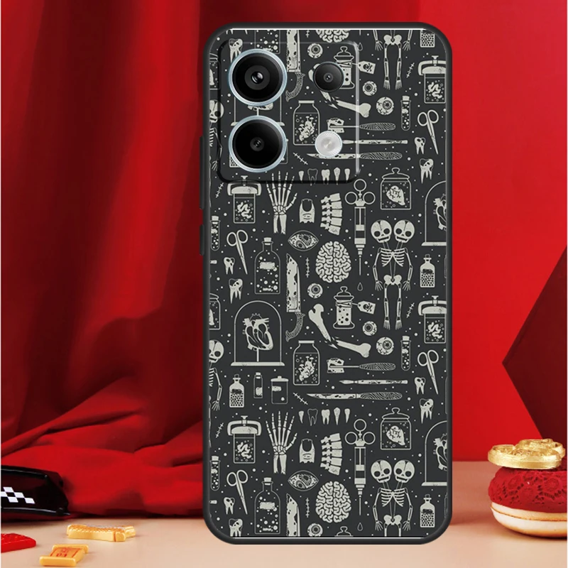 X-Ray 인체 해부학 케이스 Xiaomi Redmi Note 11 12 13 Pro 8 9 10 Note 12S 11S 10S 9S Redmi 13C 10C 12C 커버
