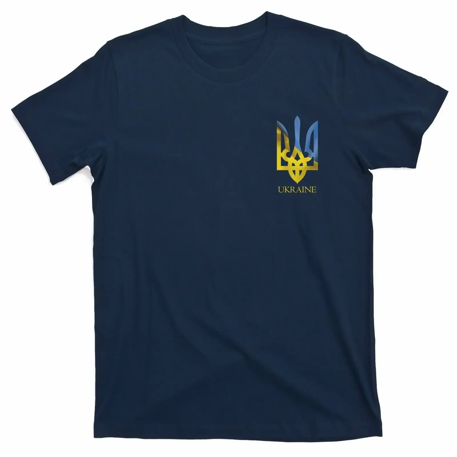 Novel Ukraine Flag Colour Trident Patriotic T Shirt. Short Sleeve 100% Cotton Casual T-shirts Loose Top Size S-3XL