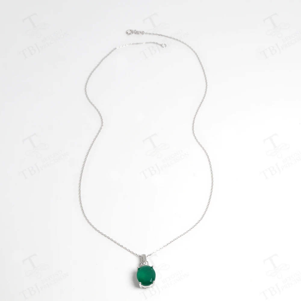 قلادة بدلاية عقيق أخضر طبيعي للسيدات ، فضة بيضاوية S925 ، مجوهرات فاخرة فريدة ، عيد ميلاد ، هدية حفلة مهرجان ، الموضة