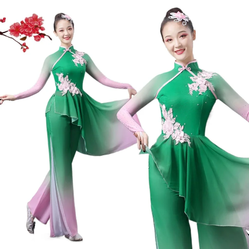 Yangko Danskostuum Vrouwen Chinese Nationale Dansende Danser Dragen Elegante Square Dance Outfit Traditionele Folk Oefenpak - afbeelding 2