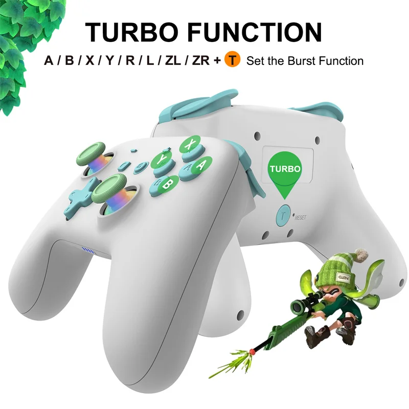 Controlador sem fio Ys27 para nintendo switch, console pro, motor duplo, com somatossensorial six-a