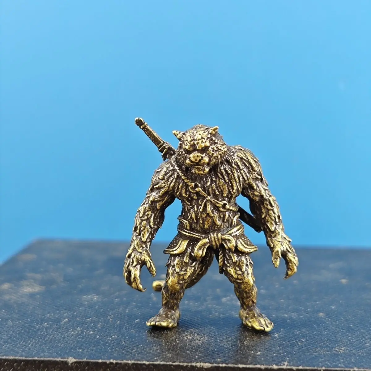 Brass tiger man model monster BOSS Wukong game miniature bonsai, rockery, strange stone, fish tank landscape decoration