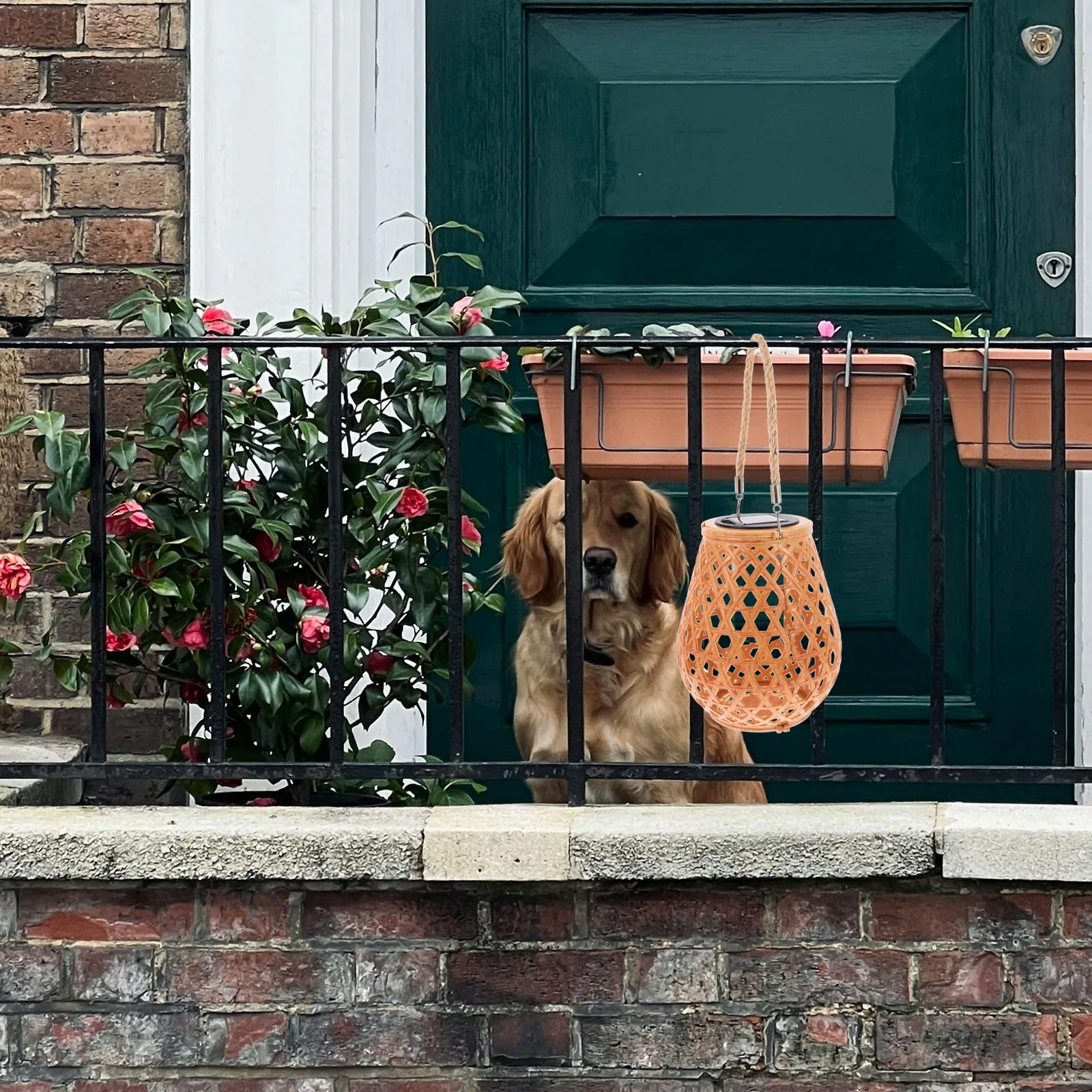 

Rattan Solar Lantern Outdoor Hanging Light Waterproof Garden Yard Patio Table Lamp Wicker Solar Lights Outdoor Lighting