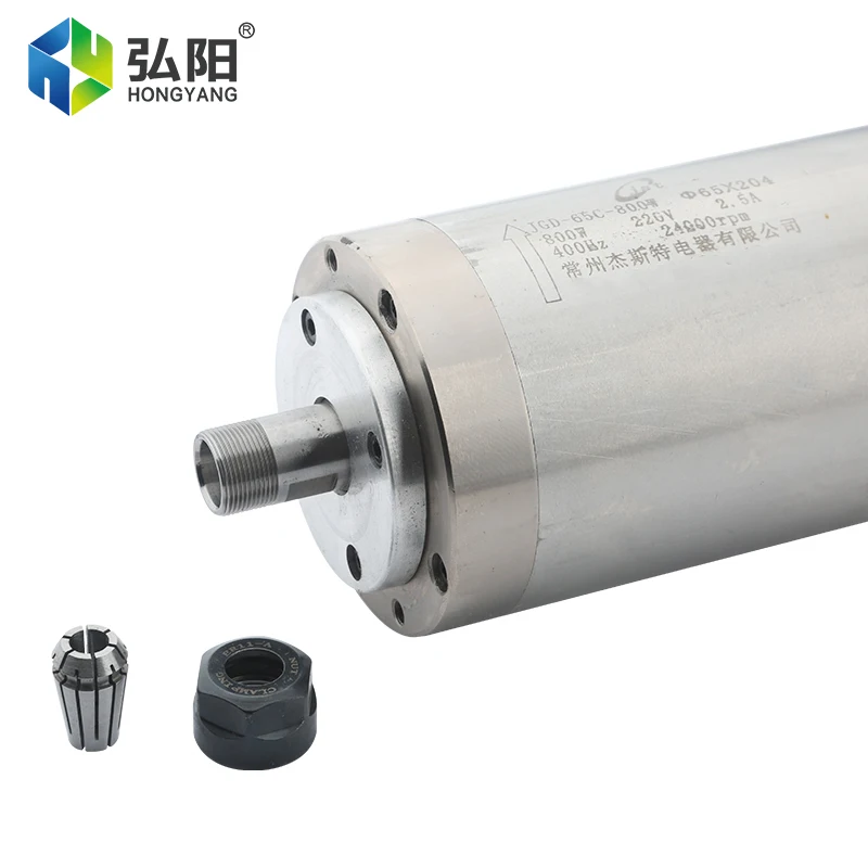 수냉식 스핀들 모터 ER11 목공 스핀들, DIY 타각기 우드 라우터, 220V, 800W, Φ65x204, 400Hz, 24000rpm