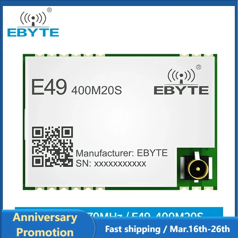 CMT2300A Wireless Modules 433MHz EBYTE E49-400M20S 20dBm Cost-effective Long Range Wireless Data Transmission SPI Module