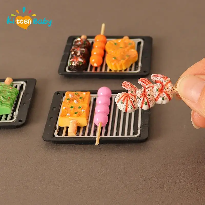 Simulation BBQ Fake Food Kitchen Toy Meat Model Skewers For Children's Food Barbecue Vegetable Meat Miniature For Doll House Toy