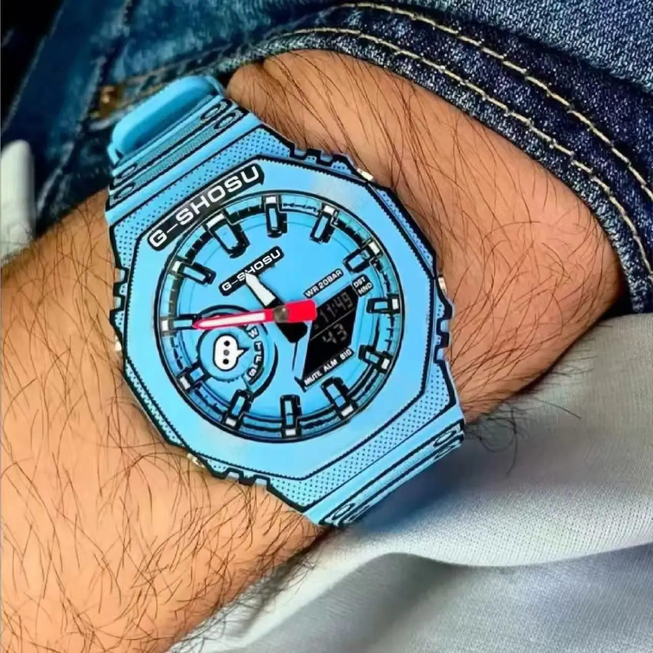 

2A Магазин часов Цифровые спортивные электронные часы унисекс Мировое время Полнофункциональный светодиодный двойной дисплей Двубовая серия