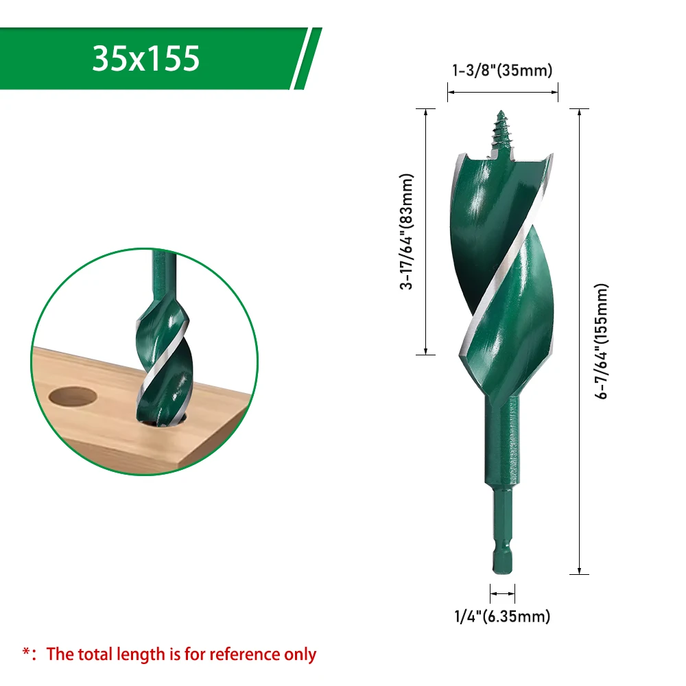 LAVIE 3-Schneiden-Senkbohrer 6-35mm, 155/230mm Länge, Elektrowerkzeug-Zubehör für Holzbearbeitung & Lochvergrößerung – Detail 24