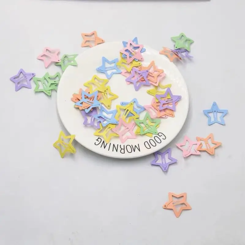 Y2k Sweet Colorful Star Hair Clip Girls Cute Metal Side Clips Barrettes Korean Fashion Hairpins Headdress Hair Accessories