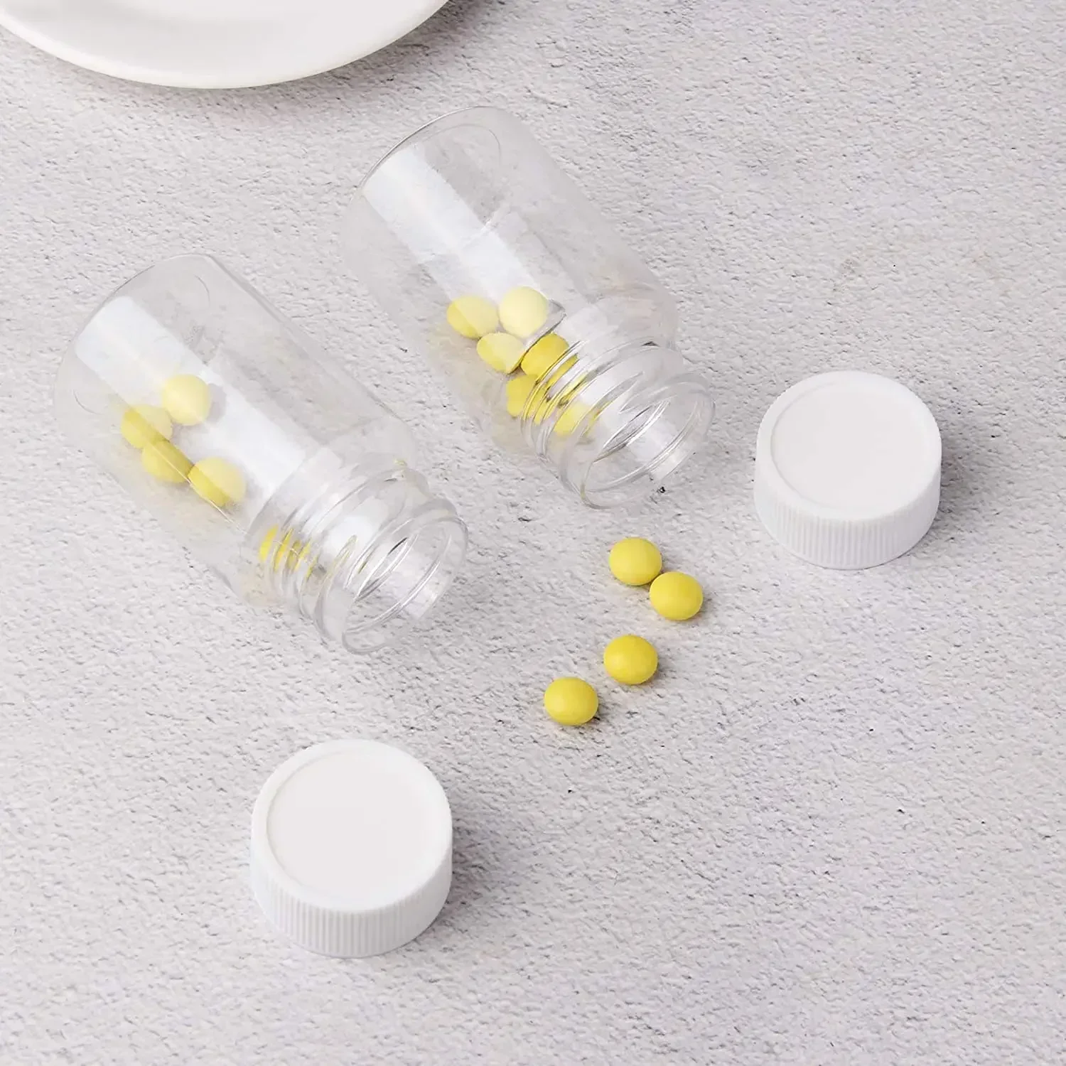 10pcs 15ml-100ml Empty Refillable PET Transparent Plastic Jar Bottle Travel Cosmetic Container Pot Holder Case Plastic Screw Lid