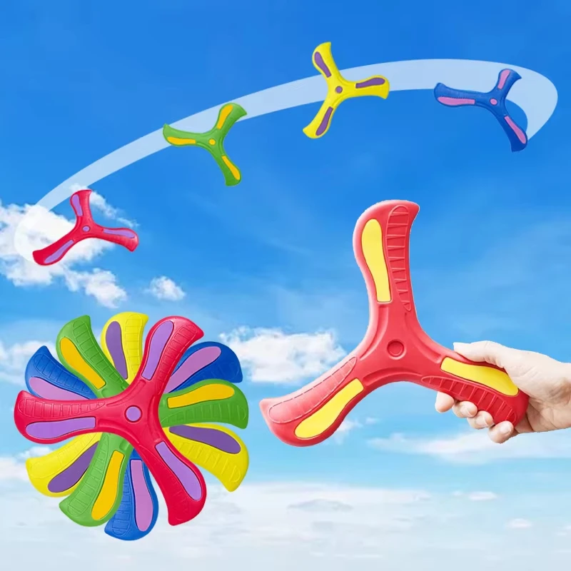 Crianças boomerang macio três folhas cruz brinquedo ao ar livre disco voador adulto-crianças brinquedo esportivo interativo para quebra-cabeça presente de descompressão