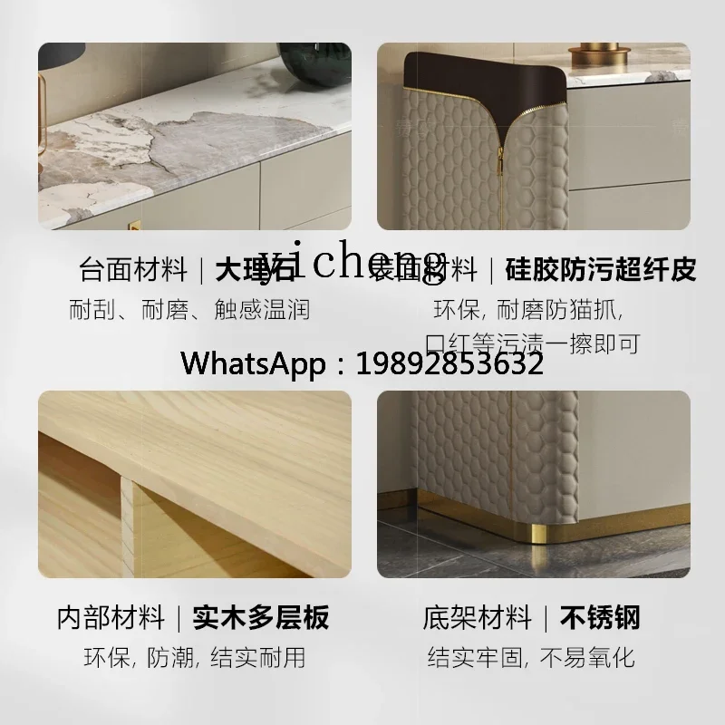 

H3-20 Light luxury dining side cabinet storage storage cabinet Italian post-modern marble custom restaurant high-end