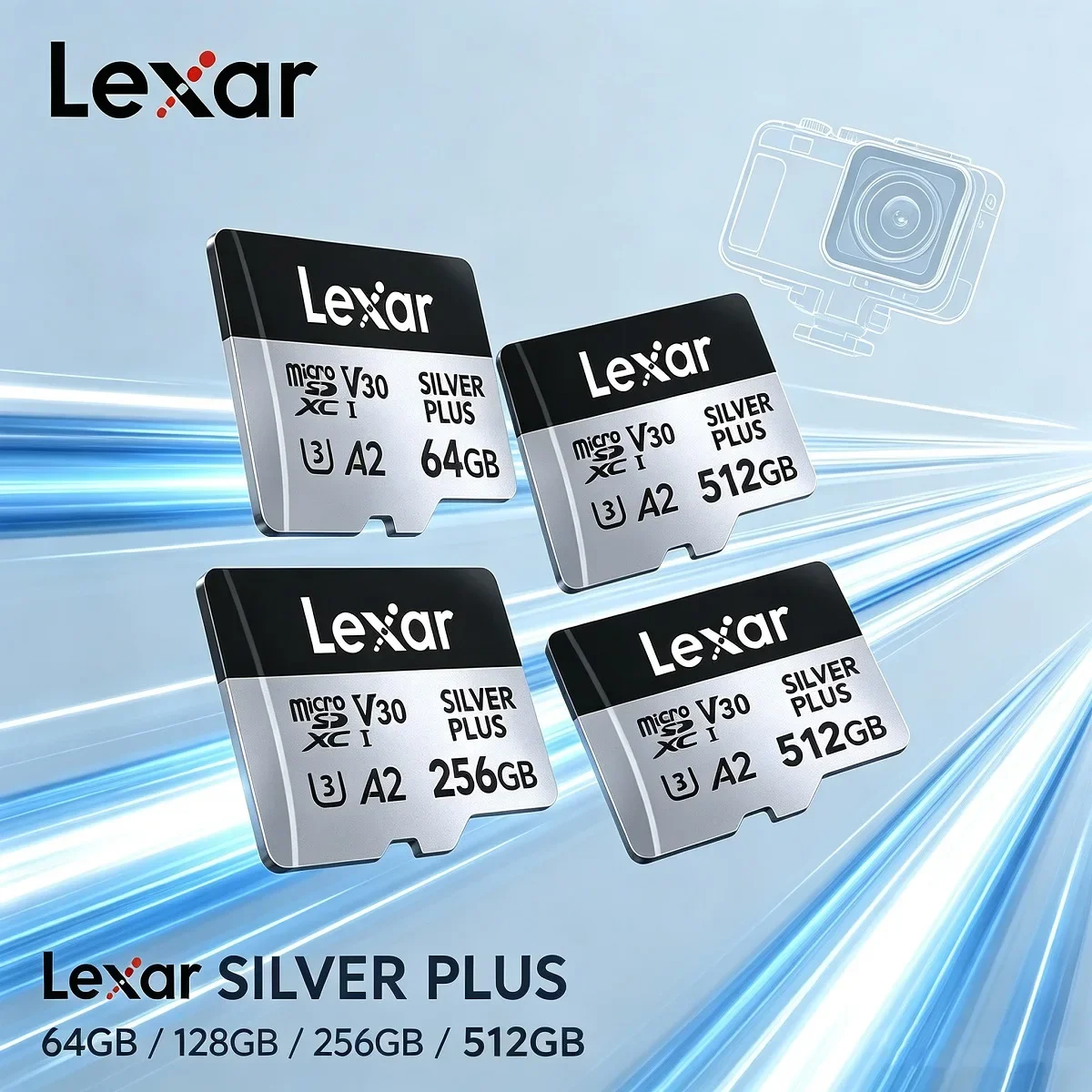 Lexar For Phone Drones Action Cam Switch Micro SD Card 64GB 128GB 256GB 512GB V30 A2 microSDXC TF Card Memory Card Flash Card