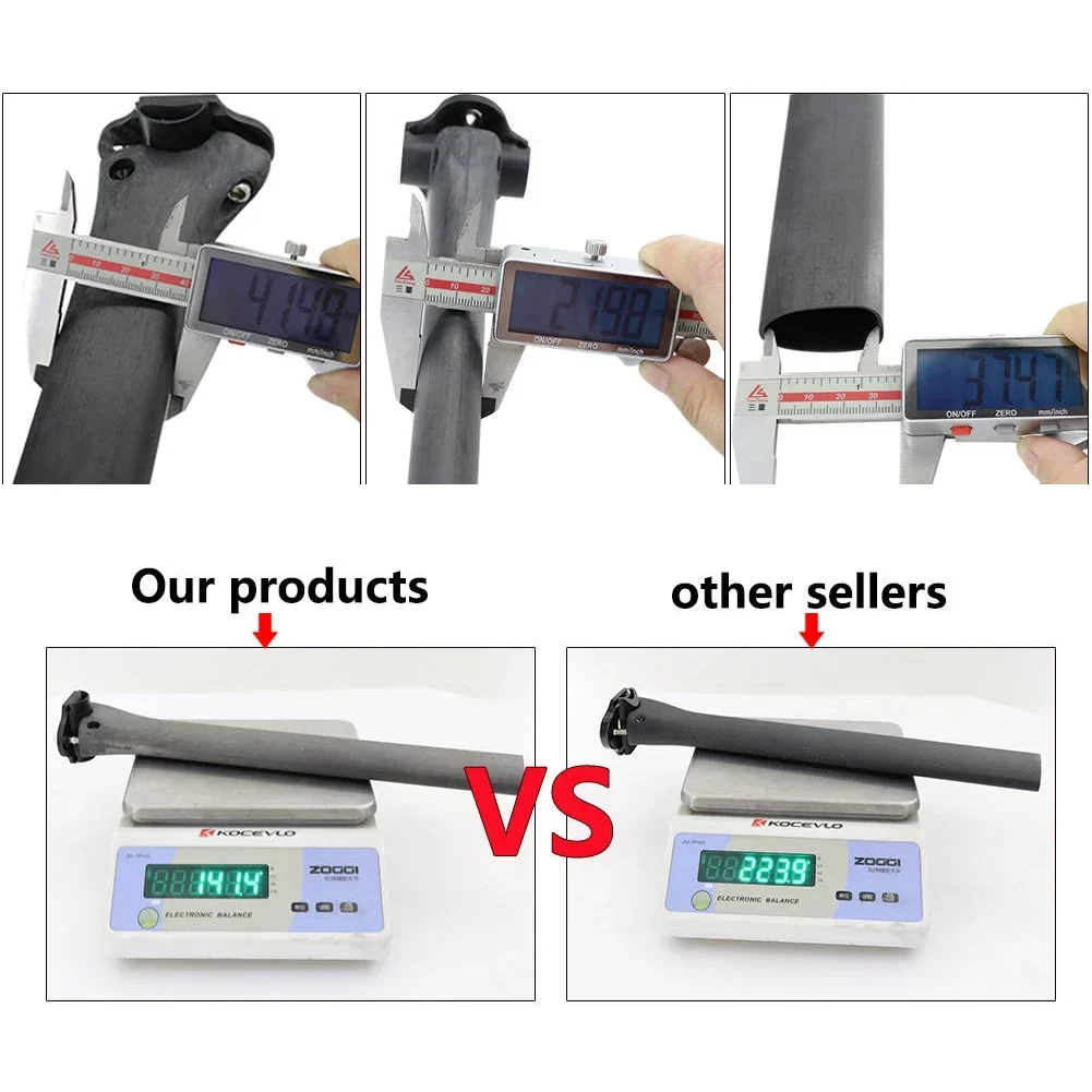Carbon Fiber Bike Seat Post 340MM 0 Degrees Road Mountain Bike Seatpost For F12/F10/F8 Pina Bike Frames Cycling Accessories