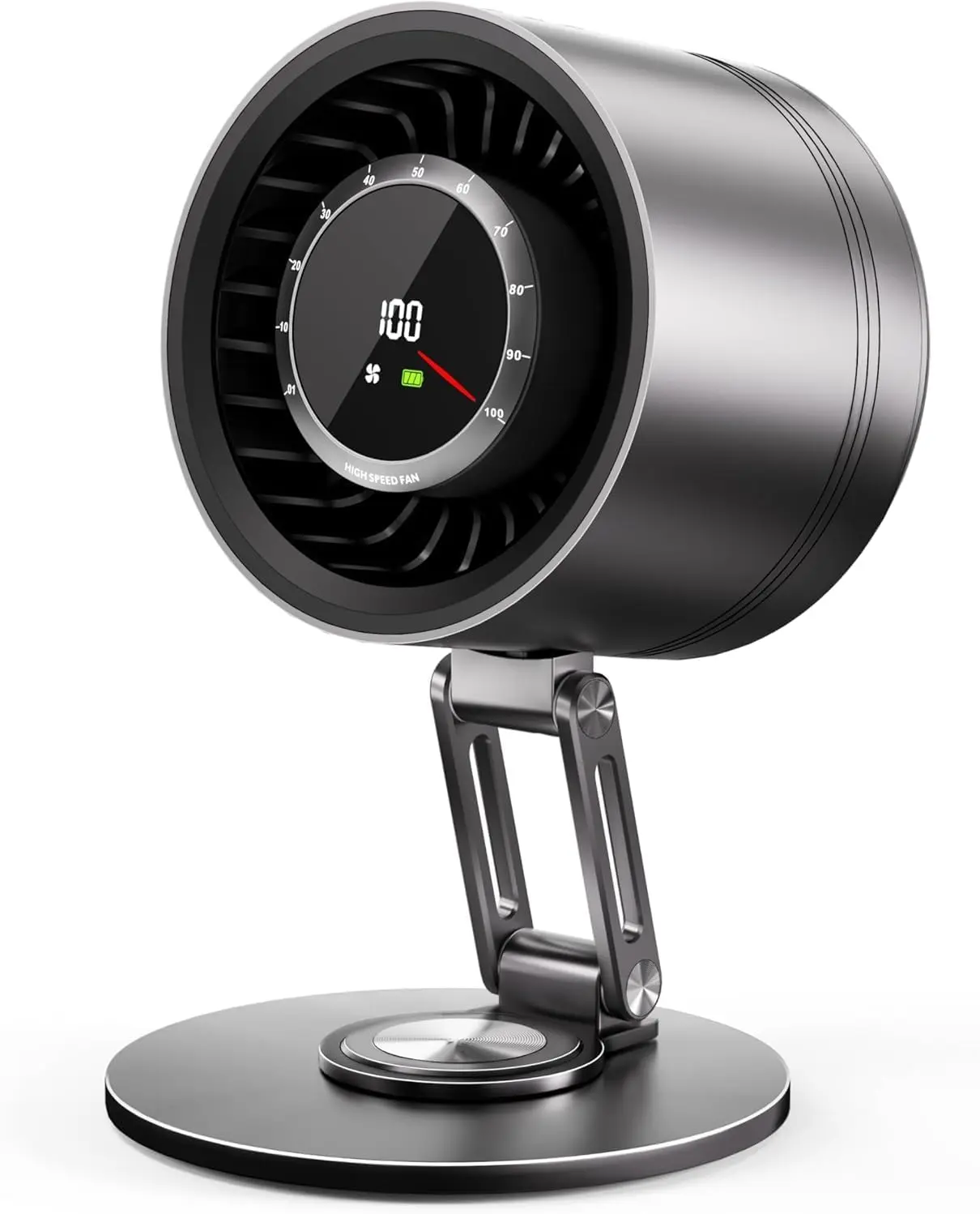 

Titanium Alloy USB Desk Fan, Foldable 3D Airflow Desk Air Circulator, 23dB Quiet BLDC Motor,10 Speeds with LED Display for Home,